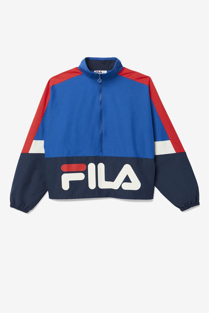 Fila Jacket Mens Blue Reid Track - Ireland 21586-ZKGV